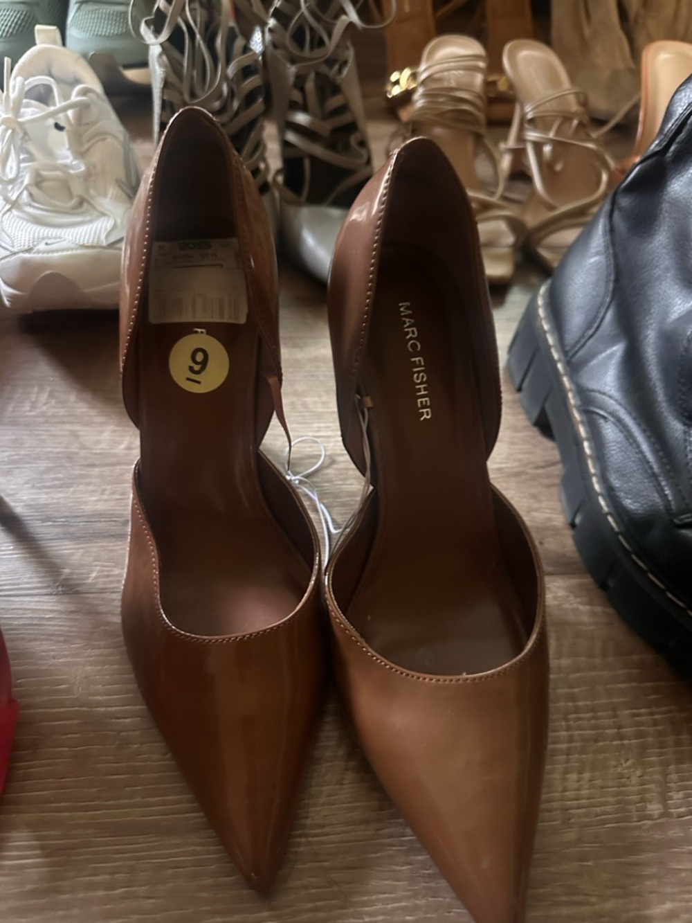 Marc Fisher Tan Pointed-Toe D'Orsay Pumps